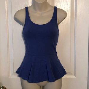 Blue Peplum Tank Top Express XS